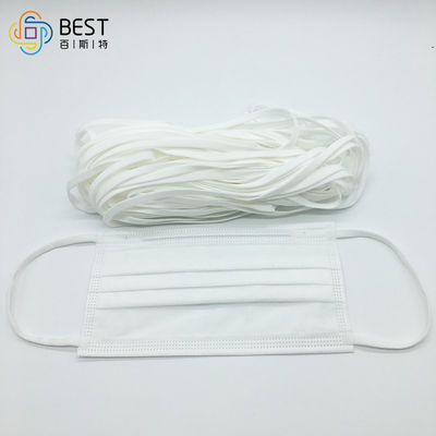 ماسک صورت غیر بافته حلقه گوش الاستیک 3.5 میلی متر 3 میلی متر بند ناف گرد مشکی نرم