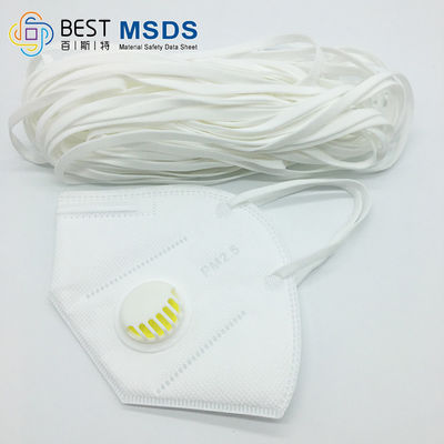 ماسک گرد صورت صاف Ear Loop Band 3.5mm مواد خام سفید